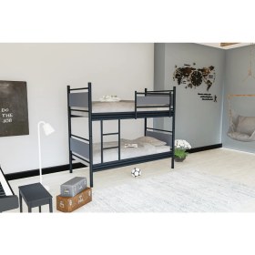 Resim Metalia Gm 128 Star Ahşap Metal Ranza Si̇yah-Antrasi̇t Gri̇ 