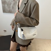 Resim Kadınlar için Ayarlanabilir Geniş Askılı Çapraz Vücut Çantası - Fermuarlı Minimalist Oxford Kumaş Çanta, Haki/Beyaz/Siyah | Günlük Kullanım, İş ve Seyahat İçin Çok Yönlü, Şık El Çantası 