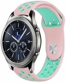 Resim Samsung Galaxy Watch 46mm Sm-r800 ile Uyumlu Sport Kordon Silikon Delikli Renkli Kayış 