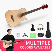 Resim 38 inç Tam Başlangıç Çantası ile Akustik Gitar Seti, Gerİ DönüştürülmüŞ AhShap Vücut, 20 Perde Dolu Ölçek (Yarım Kesim Saddle), Ayar Pimiği, Tel Temizleme Bezi ve Koruyucu Şeffaf KaGit - Seyahat İKiliSi Çanta & AskI Hediye Edilir. Mat BItImEzliTek Renk Secenegler1 (Beyaz/Pembe Mor kızıl Mavi SiyaH) EvSefer Ve OnLIne DerSLer IcIN Ideal TAmla BaslanCılar GuTar PaketiGuTal KitDolU BoyutluAkusTiGi TarBuZlar iCiN PrATIKALARPortabl GiTuArMat BitIM 