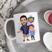 Resim Mükemmel Baba ve Oğlu Karikatürlü Kupa Bardak 