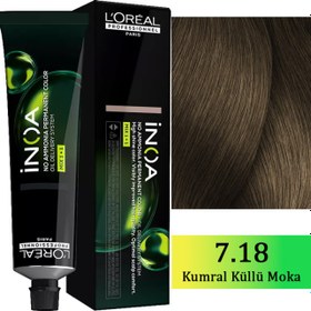Resim Loreal Professionnel Inoa - Amonyaksız Saç Boyası No: 7.18 Kumral Küllü Moka 60g 