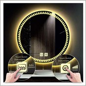 Resim GLOBAL LED MIRROR 90 Cm Günışığı Ledli Tasarım Kumlamalı Dokunmatik Tuşlu Buğu Önleyicili Banyo Aynası Makyaj Aynası 