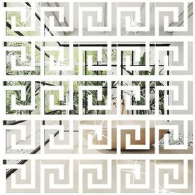 Resim Youmex Gümüş Altın Akrilik Ayna Bel Çizgisi Duvar Sticker - Uv Baskı Mat Bitirme 