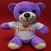 Resim Mor I Love You Tişörtlü Peluş Ayıcık 