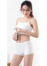 Resim Kadın Dikişsiz Görünmez İz Yapmaz Mini Şort Boxer Beyaz Altın - Lacivert 