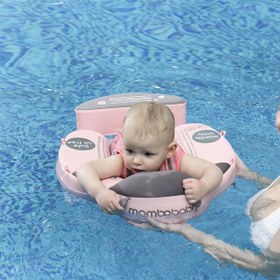 Resim Mambobaby Emniyetli Gölgelikli Ve Ayak Destekli Yüzme Simidi - Pembe Uğur Böceği 