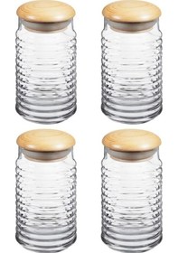 Resim Paşabahçe 43173 Ahşap Kapaklı Kavanoz 4 Adet 