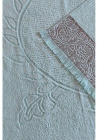 Resim Püsküllü & Bordürlü Banyo Havlusu - Bambu & Ekstra Yumuşak Mint Yeşili 