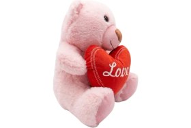 Resim Pufu Toys Kalp Tutan Pelüş Ayıcık Pembe 30 cm 04030 