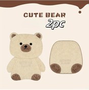 Resim Sunshine022 Yeni Universal 3d Peluş Ayı 2li Koltuk Takımı Şık Bej 