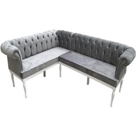 Resim Evimeaksesuar Tamamı Gürgen Chester Kapitoneli Mutfak&Balkon Köşe Grubu 