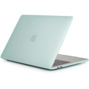 Resim Macbook Air 13.3'' A 1466 A 1369 Kılıf Mat Doku Hardcase Kapak Açık Yeşil 