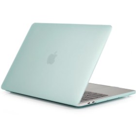 Resim Macbook Air 13.3'' A 1466 A 1369 Kılıf Mat Doku Hardcase Kapak Açık Yeşil 