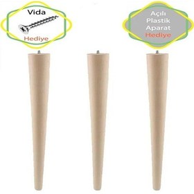Resim 3 Adet Lüks 70 Cm Ahşap Ham Masa Ayağı Çap: 4,2 Cm Hobi Dıy 