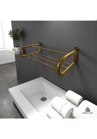 Resim İsaoğlu Yapı Mat Gold Havluluk Otel Tipi Raf Havluluk Fırçalanmış Mat Gold Premium Havluluk Gold 