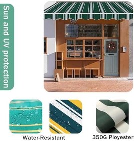 Resim Geri çekilebilir Su Geçirmez ve Sağlam Kumaş Açık Teras Tente Manuel/Elektrik Lacivert 2x1.5m 