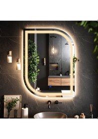 Resim Curva Günışığı Kumlamalı Lavabo & Banyo Aynası Dokunmatik Sensörlü 65 X 90 Cm 