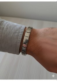 Resim Çelik İtalyan Esnek Bileklik Gümüş 