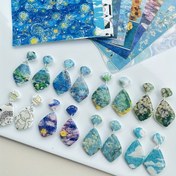 Resim Van Gogh İlhamlı Sanat Transfer Kağıdı Polimer Kil Küpeler ve Kolyeler için - DIY Takı Yapımı Etiketleri, Çiçek Tasarımı, Şarj Edilmemiş, Pil Gerektirmez, Takı Yapımı Malzemeleri 