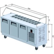 Resim Galleyz Krep & Sandviç Buzdolabı - 3 Kapılı - 200x70x133 Cm 