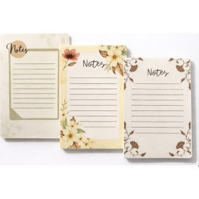 Resim 3'lü Renkli Desenli Not Kağıdı , Notepad, Daily Planner, Memopad 