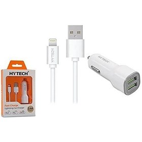 Resim Hy-x44 3.4a Hızlı Şarj İphone Lightning Kablolu 2 Usb Araç Şarj Cihazı, Beyaz 