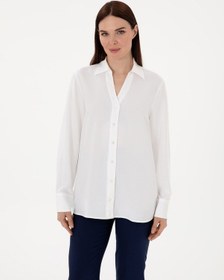 Resim Pierre Cardin Kadın Beyaz Gömlek Desenli 50311566-vr013 Beyaz 