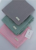 Resim 3'lü Organik Pamuk Müslin Örtü Seti Kız Bebek Model 4 Pembe - Gri - Nil 3 Adet 75x85 CM Pembe Gri Nil 