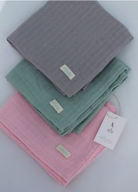 Resim 3'lü Organik Pamuk Müslin Örtü Seti Kız Bebek Model 4 Pembe - Gri - Nil 3 Adet 75x85 CM Pembe Gri Nil 