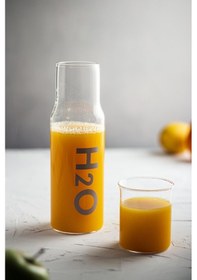Resim Borosilikat Cam Gri Başucu Sürahisi & Cam Sürahi 600 Ml 