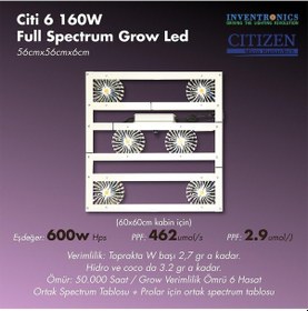 Resim Citi 6 160w Full Spectrum Grow Led Lamba 