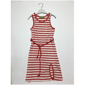 Resim 4-5 Yaş Cichlid Çizgili Kız Çocuk Elbise 