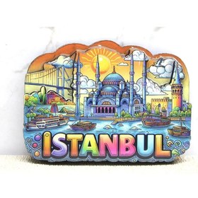 Resim ÖYKÜ VE YİĞİT BFS Ahşap İstanbul Temalı Magnet Alk4366 