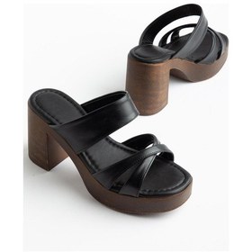 Resim Suins Aksy Model Platform Topuklu Terlik Siyah 