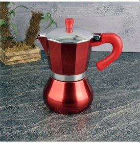 Resim Moka Cezve Kırmızı 6 Fincanlık 