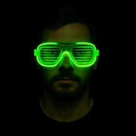 Resim Buğz Yeşil LED Işıklı Parti Gözlüğü – Neon 3 Modlu 
