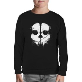 Resim Call Of Duty - Skull Siyah Çocuk Sweatshirt Siyah 