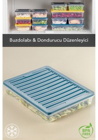 Resim Meleni Home Mikrodalga Buzdolabına Uygun Saklama Kabı Mavi 2400 ML Mavi 