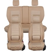Resim autogoodstore Bmw X1 Uyumlu Lüx Deri Oto Koltuk Kılıfı Ön Arka Takım Antalya BEJ 
