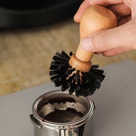 Resim [1 Adet Espresso Kahve Tamper Temizleme Fırçası] Ahşap Saplı Espresso Kahve Tamper Temizleme Fırçası, Portafiltre Bakımı için Barista Aksesuarı, 51mm, 54mm, 58mm Kahve Makineleri ile Uyumlu 