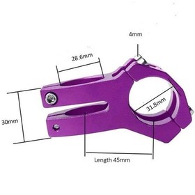 Resim Wake Alüminyum Mor 31.8 45mm Kısa Gidon Boğazı Mor 