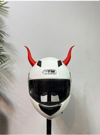 Resim Motor & Motosiklet Kırmızı Boynuz Kask Dış Aksesuarı Diğer 