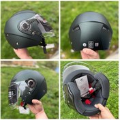 Resim OKYANUSMOTO MOTOSIKLET YARIM KASK MAT YEŞİL YAZLIK MODEL 