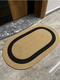 Resim Roma Serisi Jüt, Desenli Kapı Önü, Paspas HasırSiyah 50 x 80 