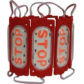 Resim Hazar Led 12 Volt 6 Watt Kırmızı Stop Yazılı Animasyonlu Çakar Modül LED (5 Adet) 