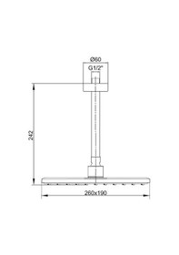 Resim Ar Lucia Duş Başlığı Tavandan Borulu 103545061 Siyah 