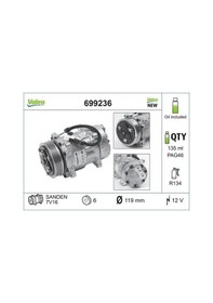 Resim Citroen C4 Klima Kompresoru 1.6 2005-2011 Valeo 699236 