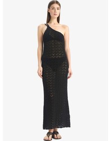 Resim Defacto Regular Fit Tek Omuzlu Siyah Triko Plaj Elbisesi-fall İn Love Z9665az25hsbk81 Siyah 