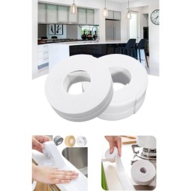 Resim Safestore 2 Li Mutfak Pencere Banyo Küvet Lavabo Su Sızdırmaz Bant Beyaz Su Geçirmez Kenar Bandı 3.2 Metre 
